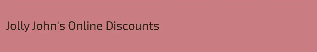 Jolly John's Online Discounts